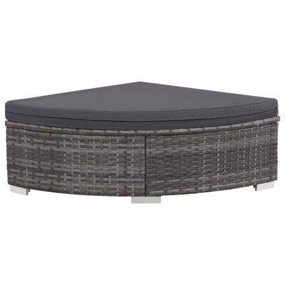 6-Delige Loungeset Met Kussens Poly Rattan Grijs