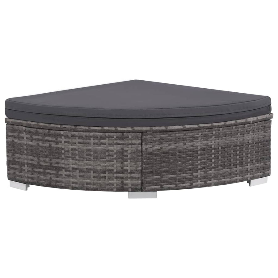 6-Delige Loungeset Met Kussens Poly Rattan Grijs