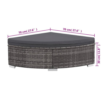 6-Delige Loungeset Met Kussens Poly Rattan Grijs