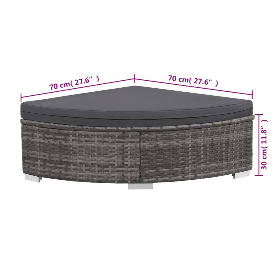 6-Delige Loungeset Met Kussens Poly Rattan Grijs