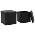 Opbergkruk 2 stuks 38x38x38 cm zwart kunstleer