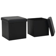 Opbergkruk 2 stuks 38x38x38 cm zwart kunstleer