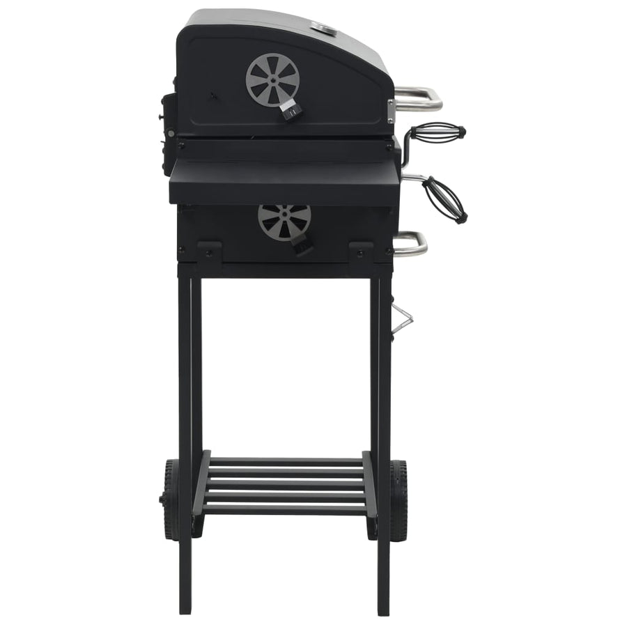 Houtskoolbarbecue Met Onderplank Zwart