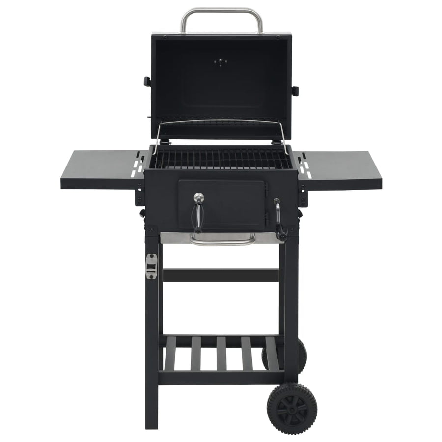Houtskoolbarbecue Met Onderplank Zwart