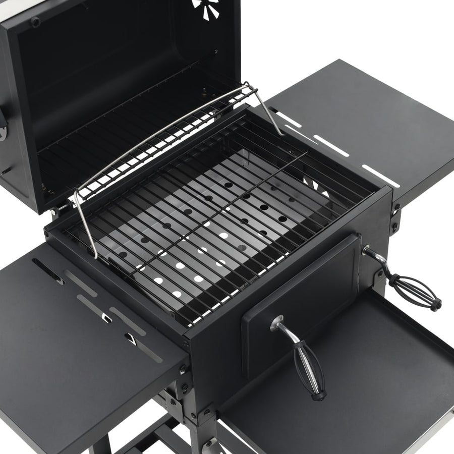 Houtskoolbarbecue Met Onderplank Zwart