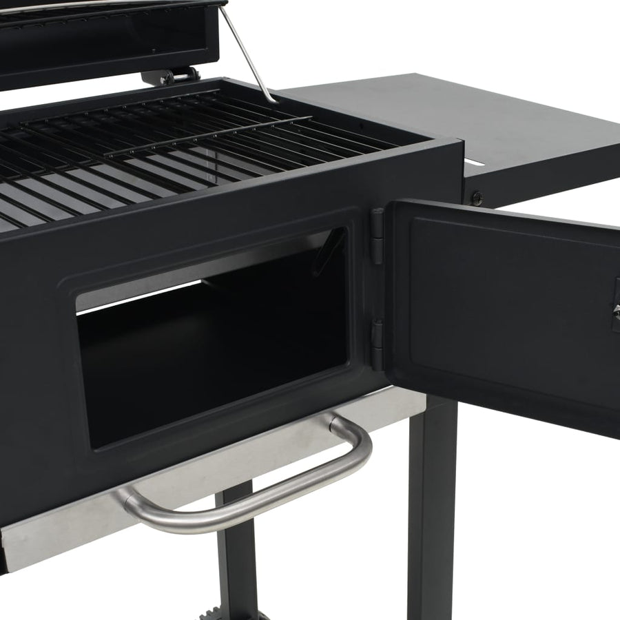Houtskoolbarbecue Met Onderplank Zwart
