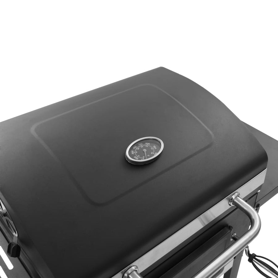 Houtskoolbarbecue Met Onderplank Zwart