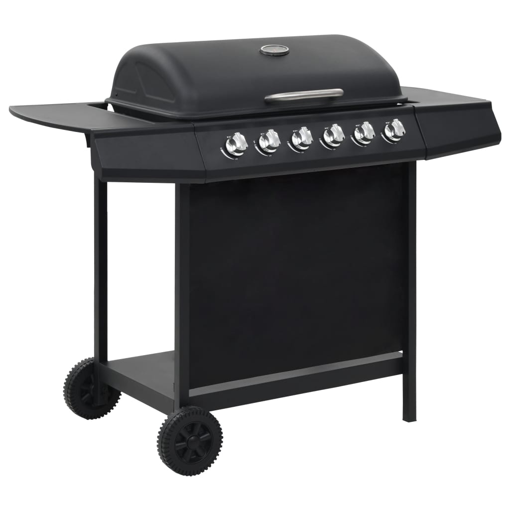 Gasbarbecue Met 6 Kookzones Staal Zwart