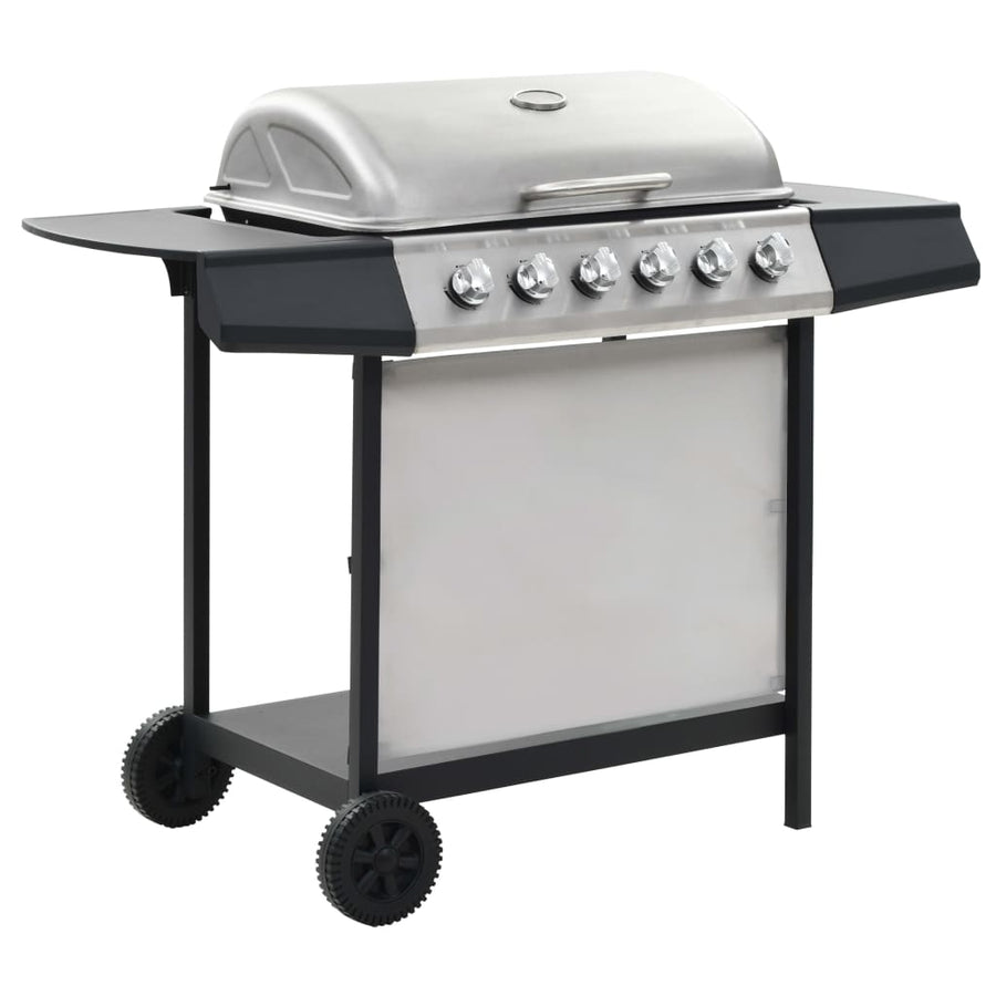 Gasbarbecue Met 6 Kookzones Roestvrij Staal Kleurig Zilver en zwart
