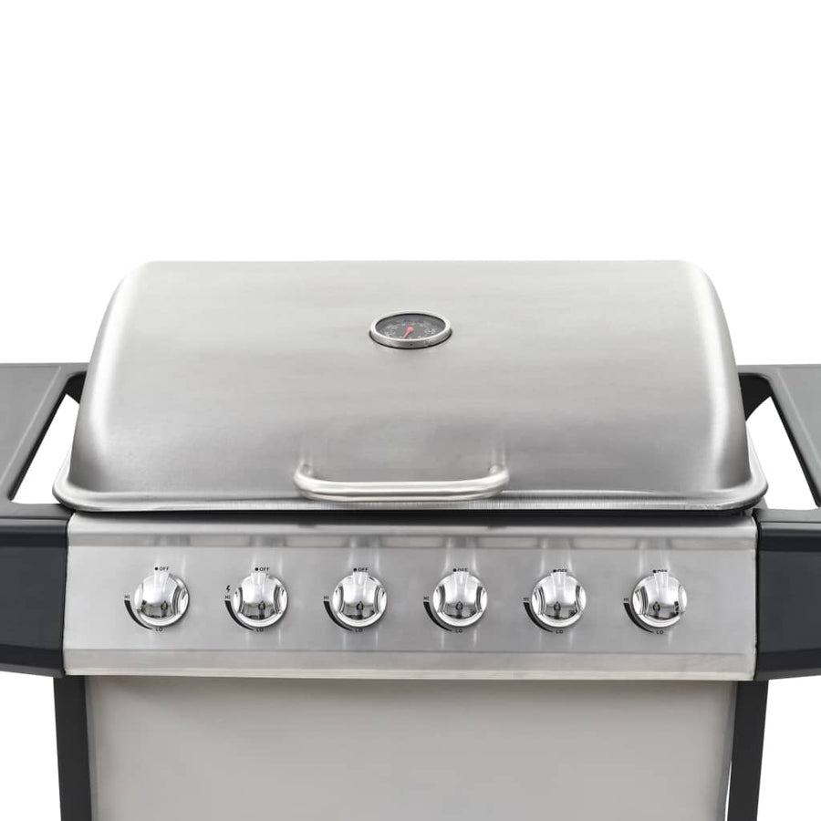 Gasbarbecue Met 6 Kookzones Roestvrij Staal Kleurig Zilver en zwart