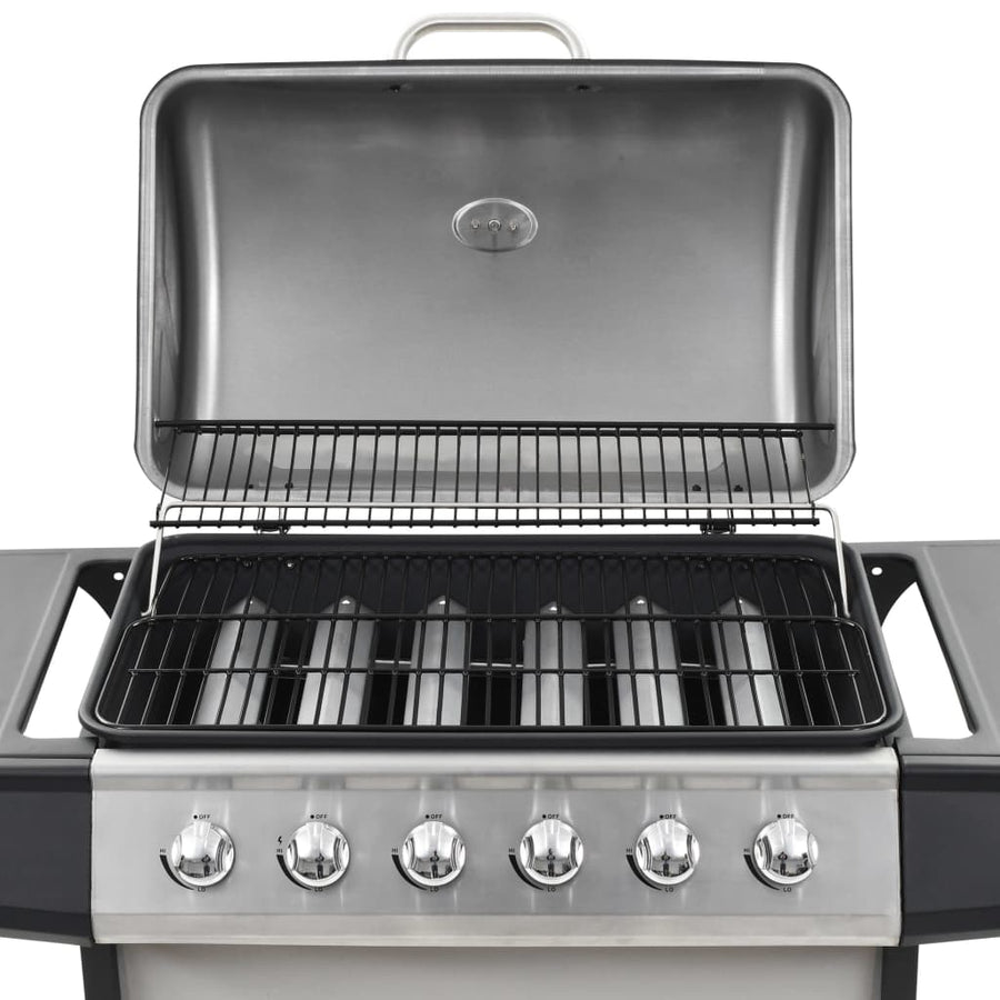 Gasbarbecue Met 6 Kookzones Roestvrij Staal Kleurig Zilver en zwart