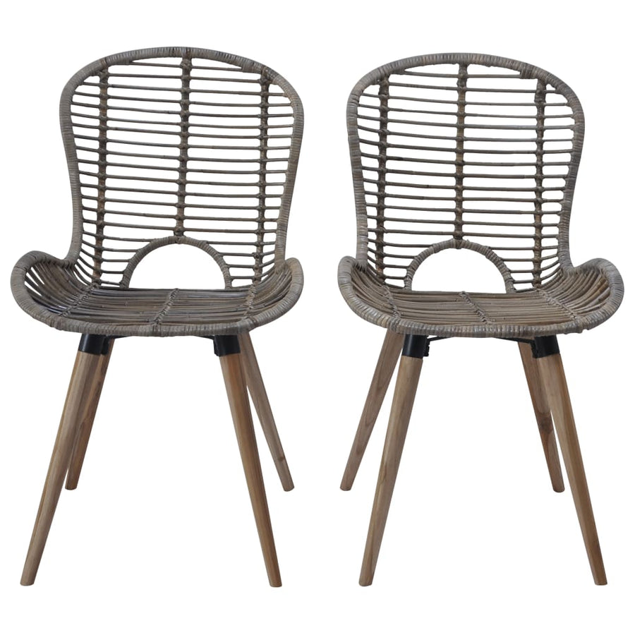 Eetkamerstoelen Natuurlijk Rattan 2 Bruin
