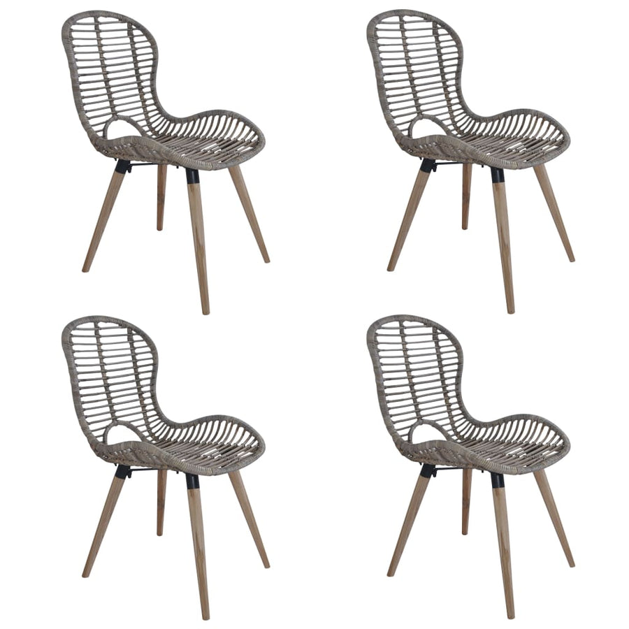 Eetkamerstoelen Natuurlijk Rattan 4 Bruin