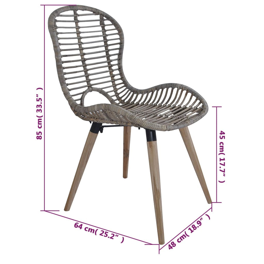 Eetkamerstoelen Natuurlijk Rattan 4 Bruin