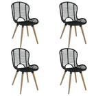 Eetkamerstoelen 4 st polyrattan zwart 48x64x85 cm