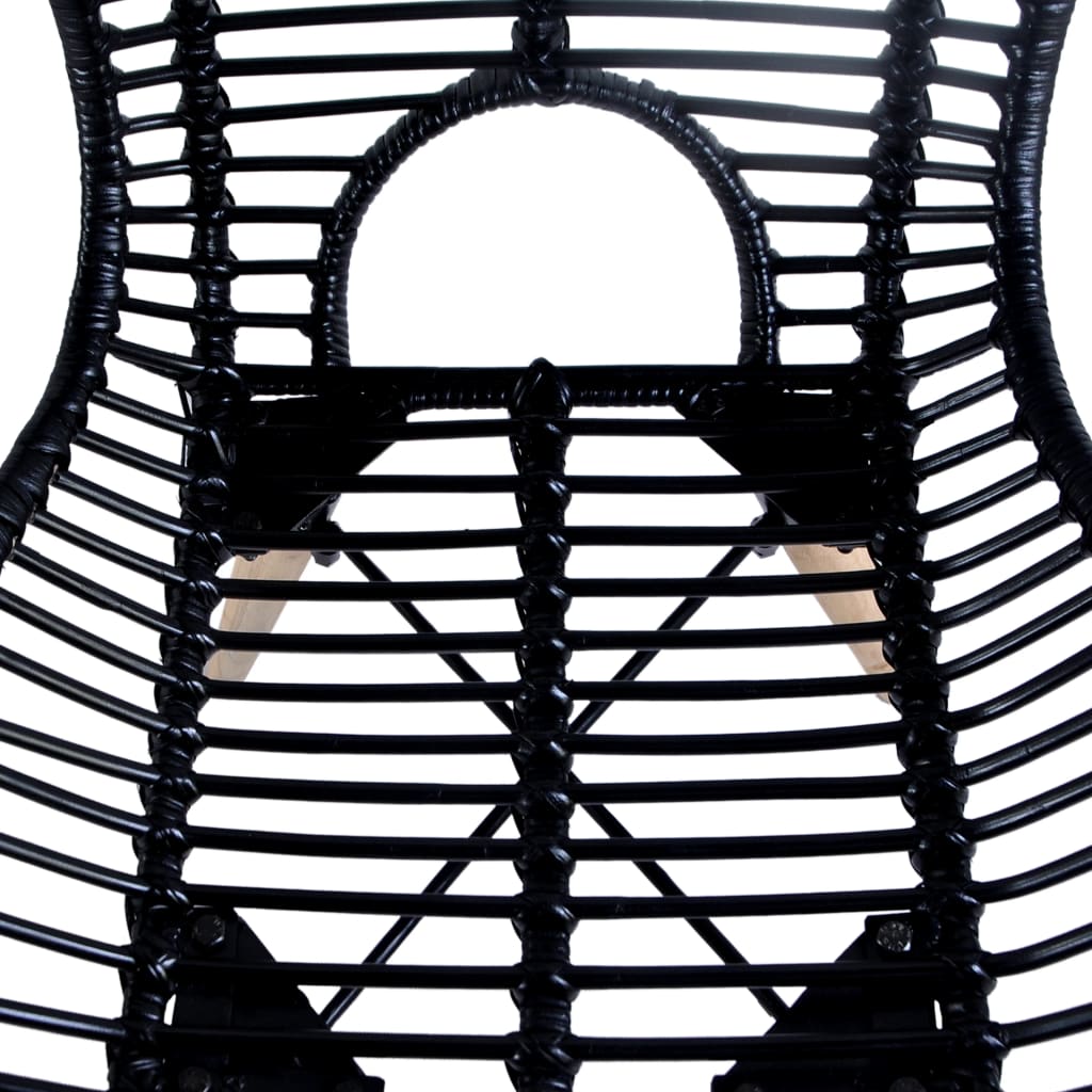 Eetkamerstoelen Natuurlijk Rattan 4 Zwart