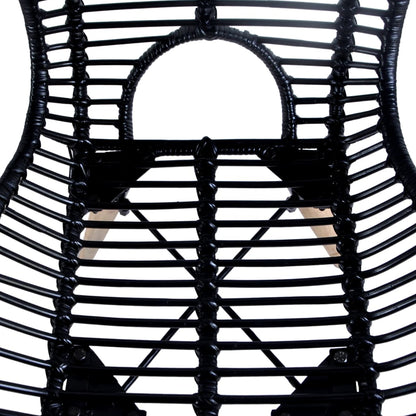 Eetkamerstoelen Natuurlijk Rattan 4 Zwart