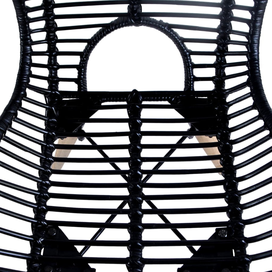 Eetkamerstoelen Natuurlijk Rattan 4 Zwart