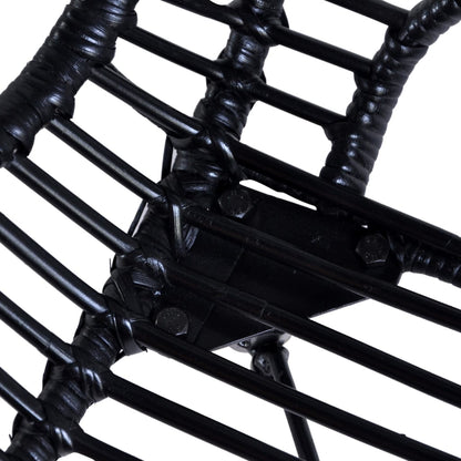 Eetkamerstoelen Natuurlijk Rattan 4 Zwart