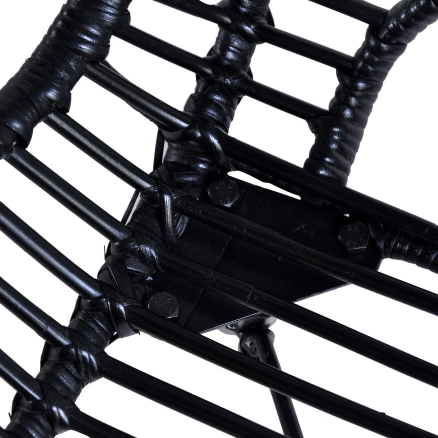Eetkamerstoelen Natuurlijk Rattan 4 Zwart