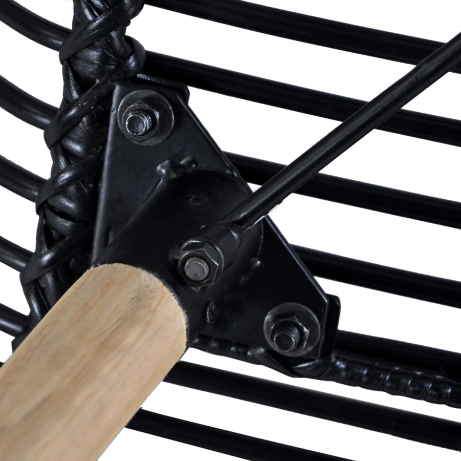 Eetkamerstoelen Natuurlijk Rattan 4 Zwart