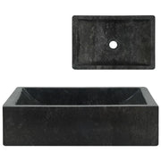 Gootsteen 45x30x12 cm marmer zwart hoogglans