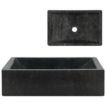 Gootsteen 45X30X12 Cm Marmer Hoogglans Zwart