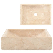 Gootsteen 45x30x12 cm marmer hoogglans crème