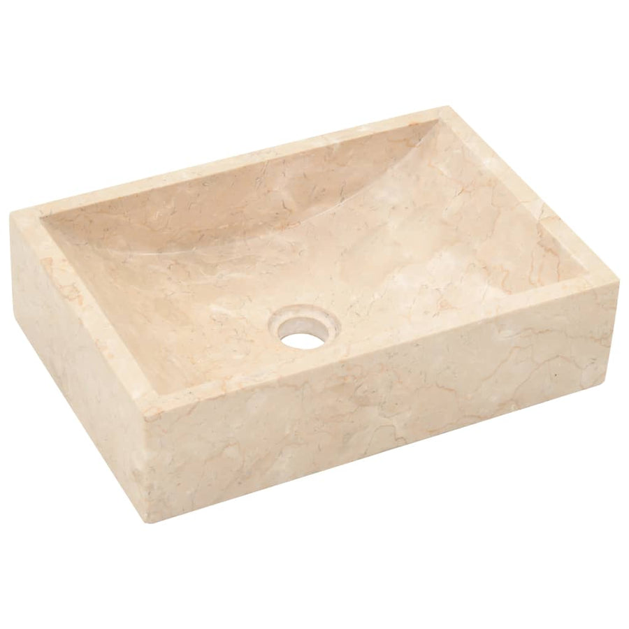 Gootsteen 45x30x12 cm marmer hoogglans crèmekleurig Crème