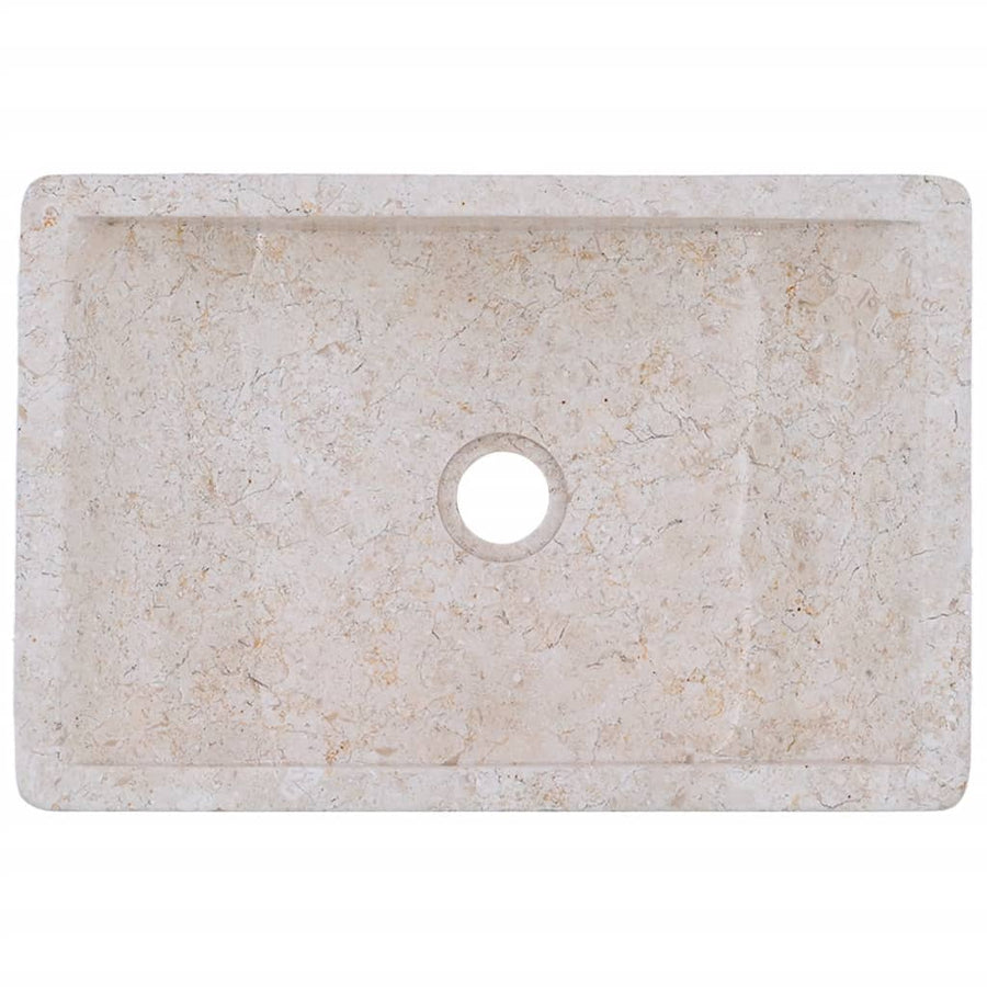 Gootsteen 45x30x12 cm marmer hoogglans crèmekleurig Crème