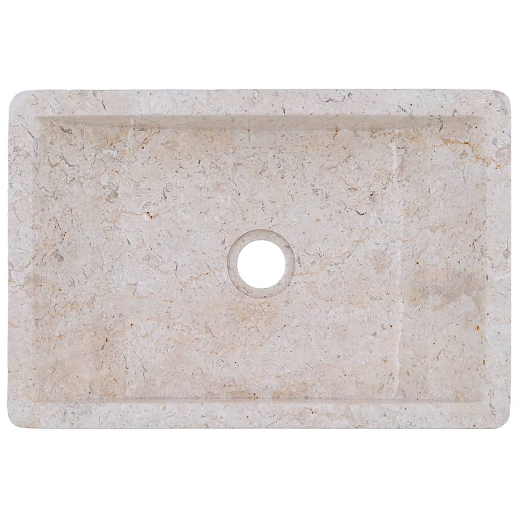 Gootsteen 45x30x12 cm marmer hoogglans crèmekleurig Crème
