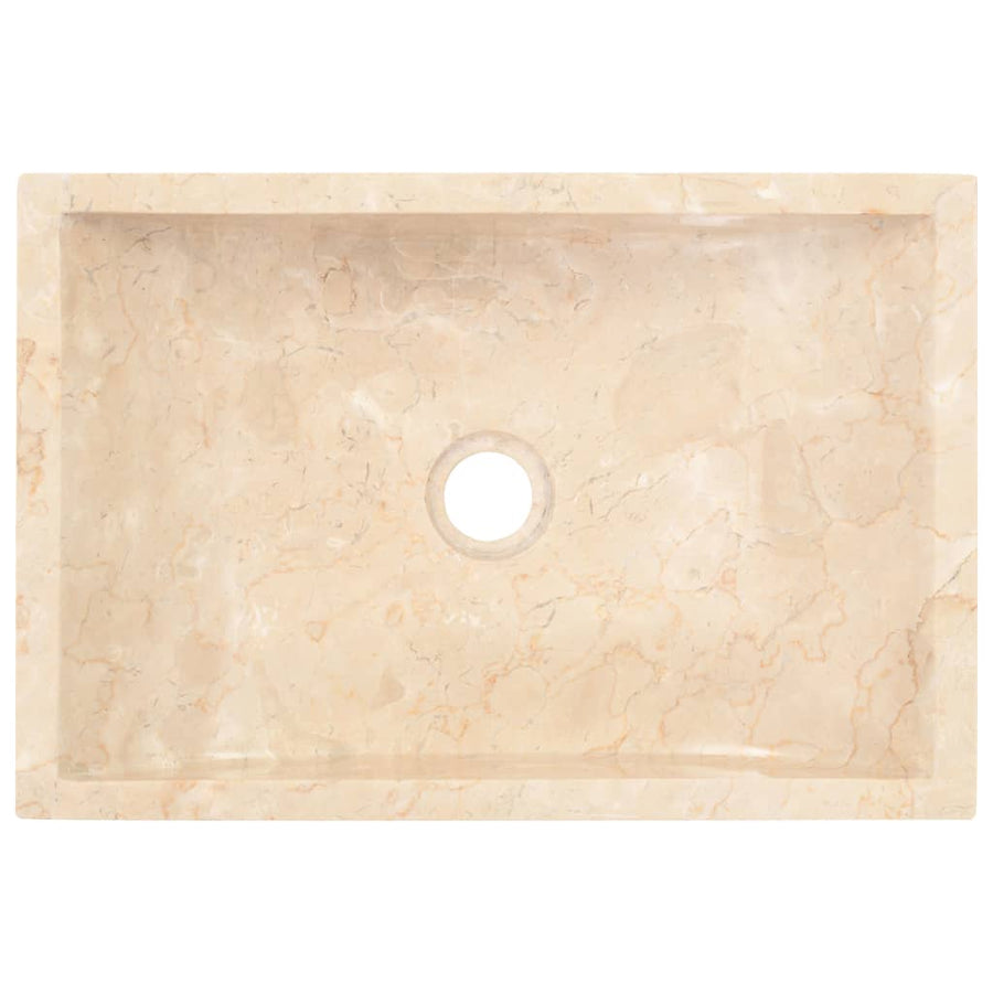 Gootsteen 45x30x12 cm marmer hoogglans crèmekleurig Crème