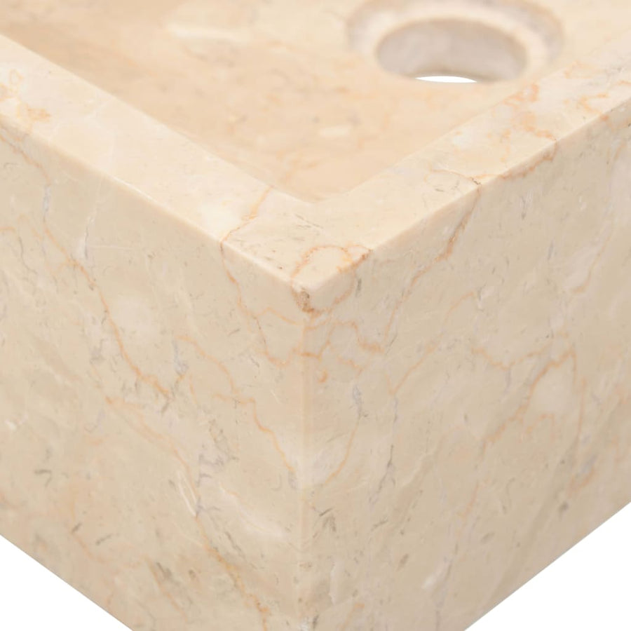 Gootsteen 45x30x12 cm marmer hoogglans crèmekleurig Crème
