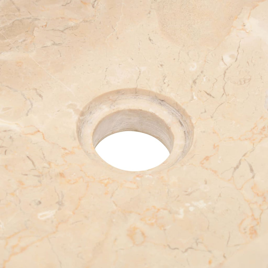 Gootsteen 45x30x12 cm marmer hoogglans crèmekleurig Crème