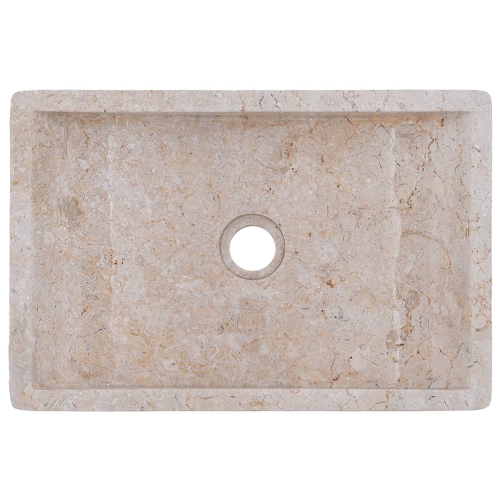 Gootsteen 45x30x12 cm marmer hoogglans crèmekleurig Crème