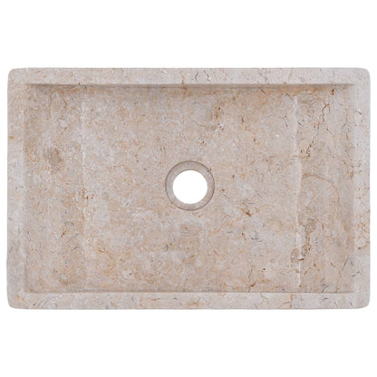 Gootsteen 45x30x12 cm marmer hoogglans crèmekleurig Crème