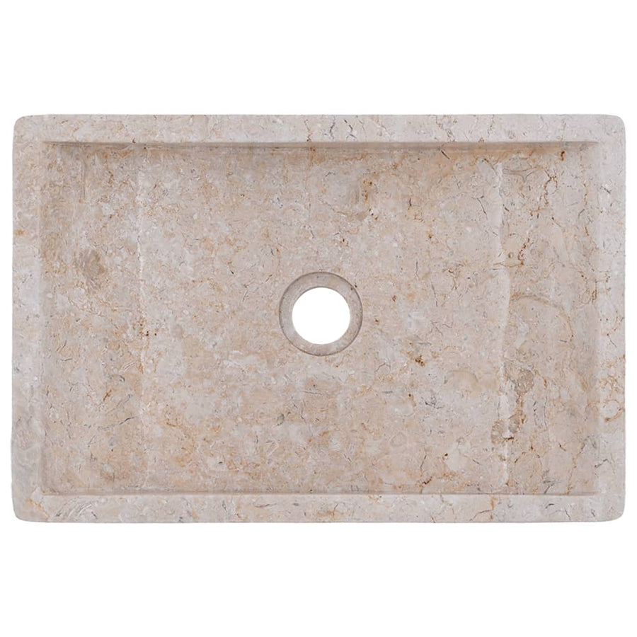 Gootsteen 45x30x12 cm marmer hoogglans crèmekleurig Crème