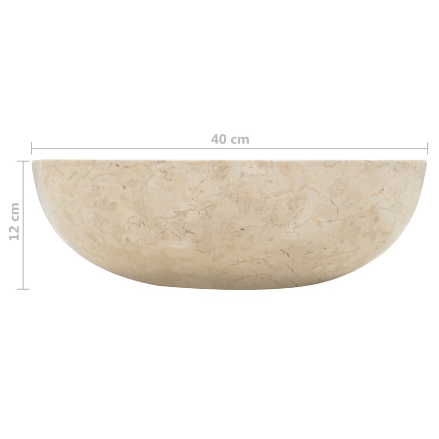 Gootsteen 40x12 cm marmer crème Crème