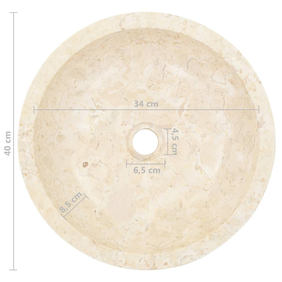 Gootsteen 40x12 cm marmer crème Crème