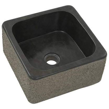 Gootsteen 30X30X15 Cm Riviersteen Zwart 30 x 30 x 15 cm