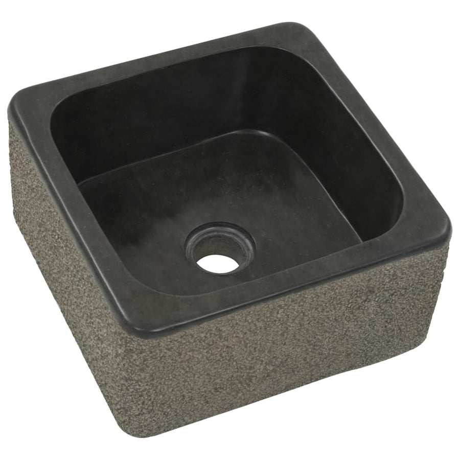 Gootsteen 30X30X15 Cm Riviersteen Zwart 30 x 30 x 15 cm