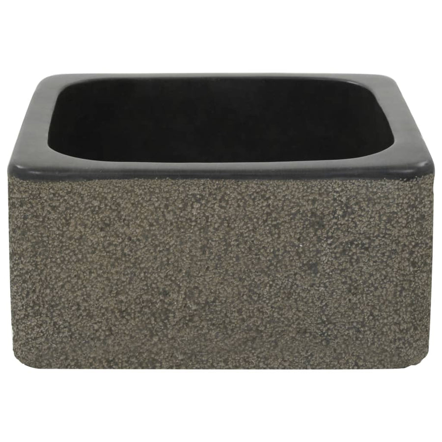 Gootsteen 30X30X15 Cm Riviersteen Zwart 30 x 30 x 15 cm