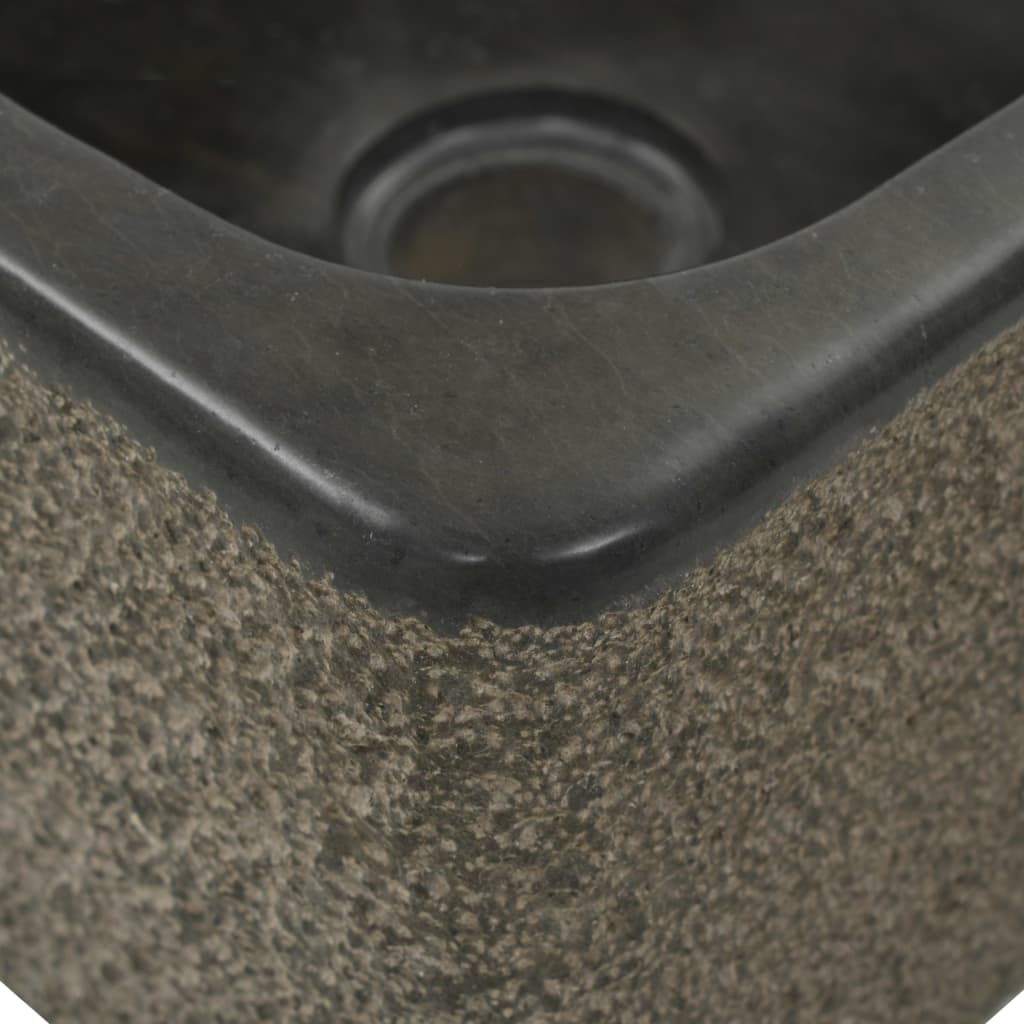 Gootsteen 30X30X15 Cm Riviersteen Zwart 30 x 30 x 15 cm