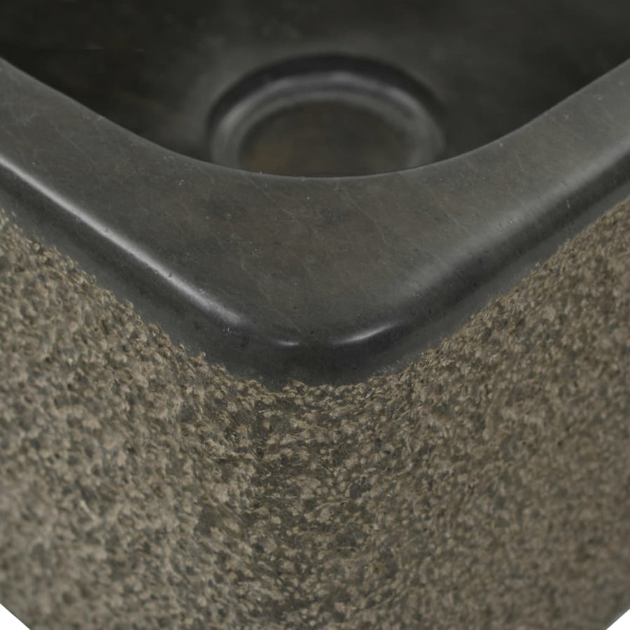 Gootsteen 30X30X15 Cm Riviersteen Zwart 30 x 30 x 15 cm