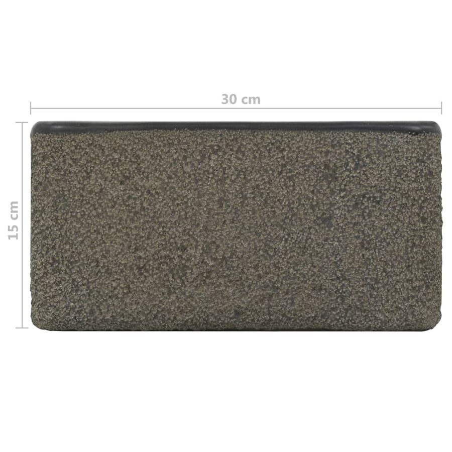 Gootsteen 30X30X15 Cm Riviersteen Zwart 30 x 30 x 15 cm