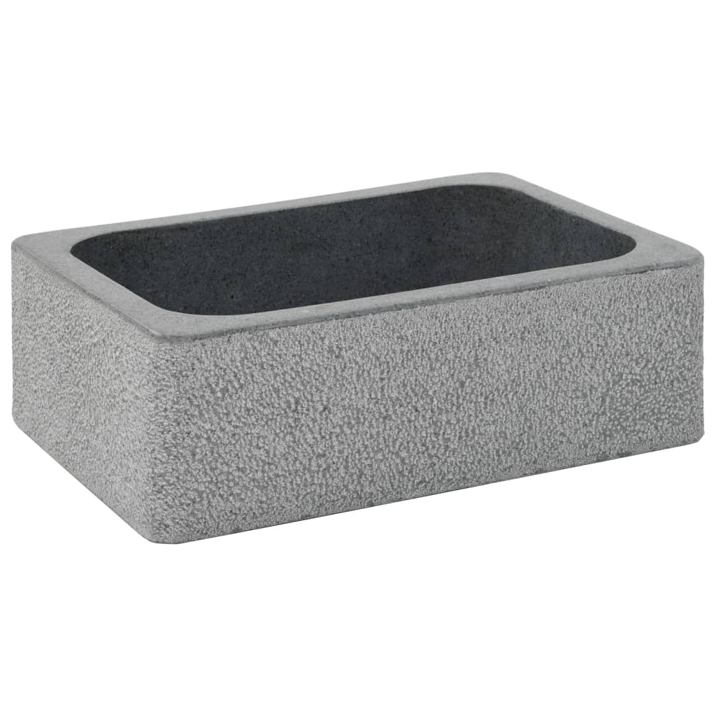 Gootsteen 45X30X15 Cm Riviersteen Zwart 45 x 30 x 15 cm