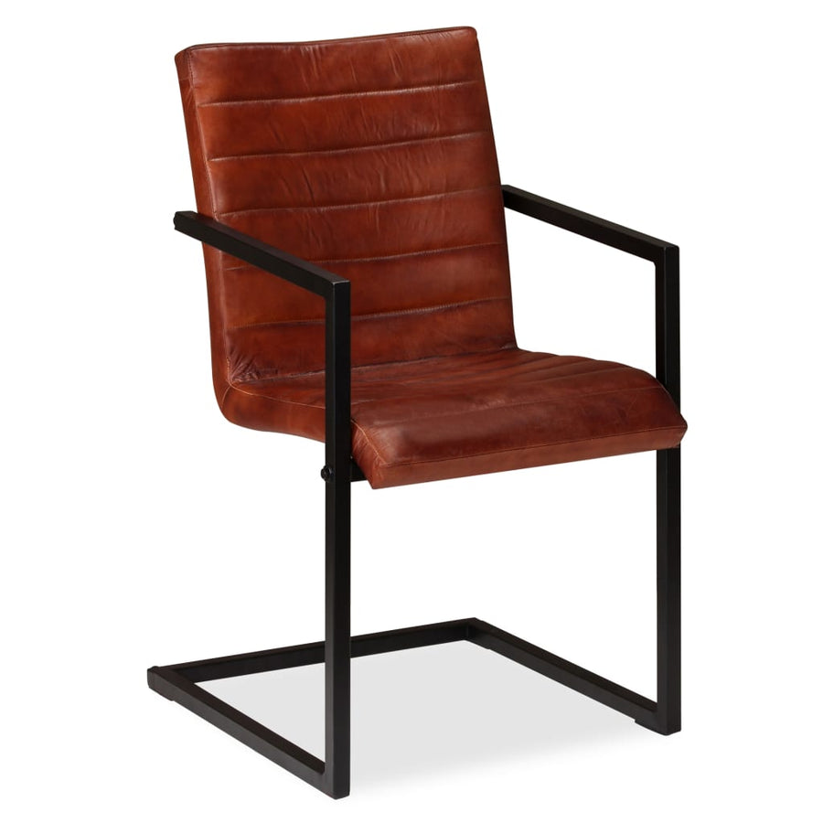 Eetkamerstoelen Echt Leer Bruin 4 Donkerbruin Patroon 1