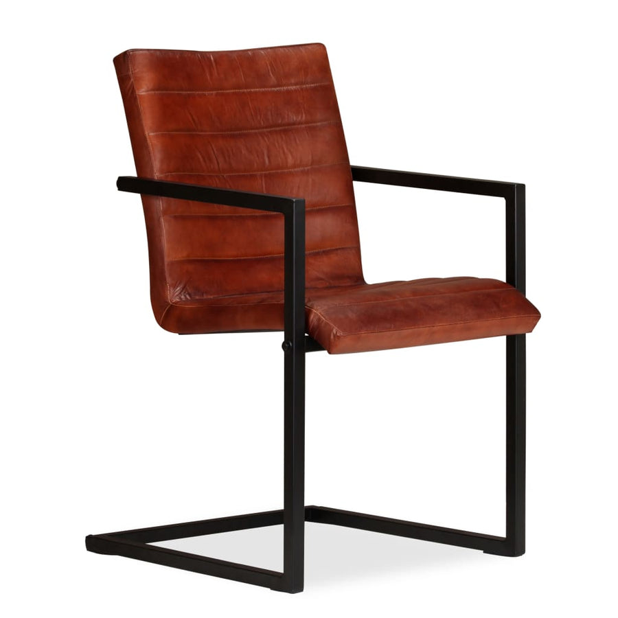 Eetkamerstoelen Echt Leer Bruin 4 Donkerbruin Patroon 1