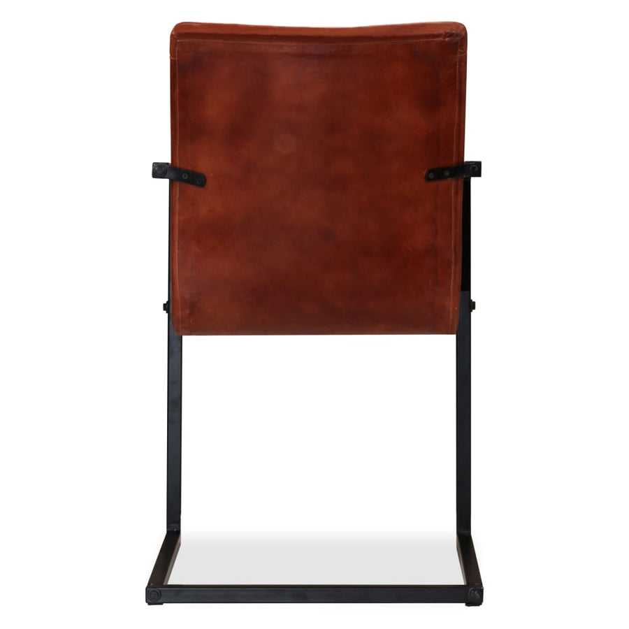 Eetkamerstoelen Echt Leer Bruin 4 Donkerbruin Patroon 1