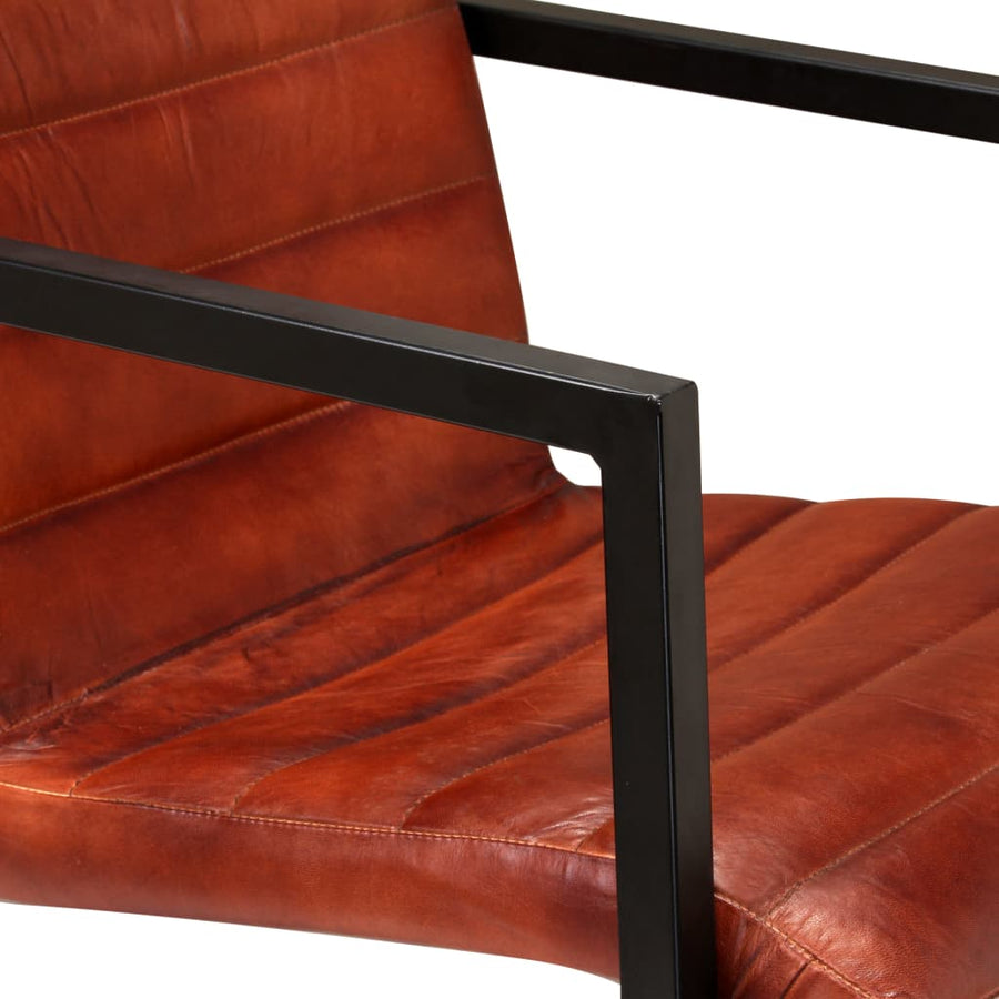Eetkamerstoelen Echt Leer Bruin 4 Donkerbruin Patroon 1
